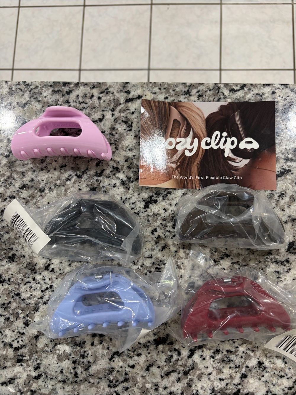 Set of 5 cozy claw clips